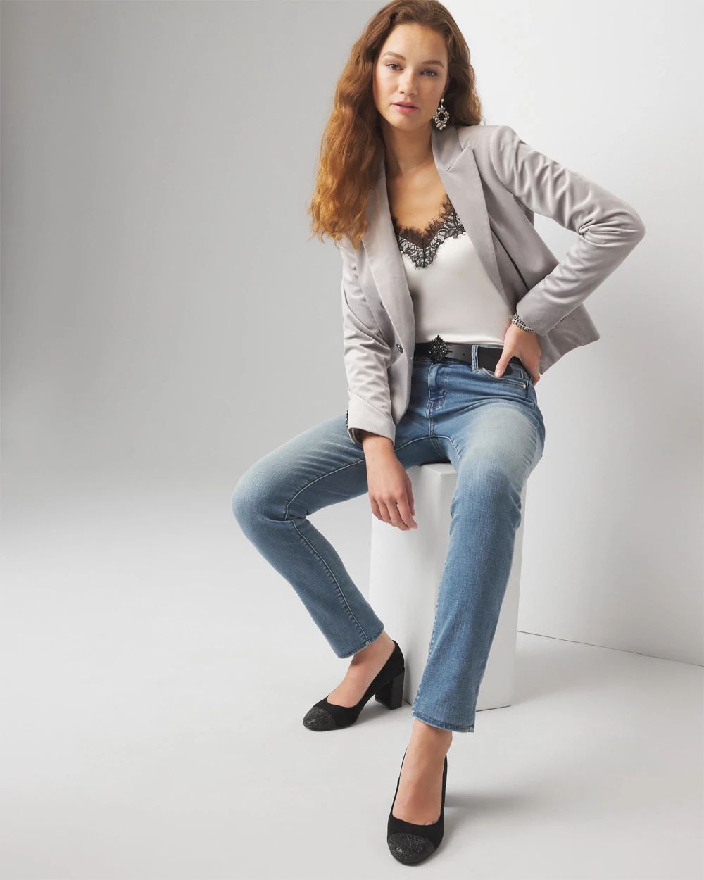 Petite velvet blazer store